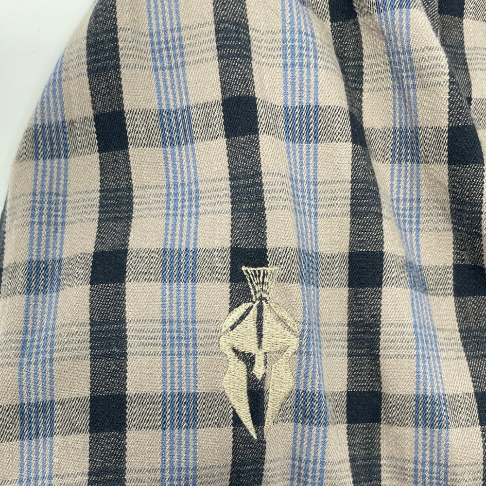 Kryptek M-L Black Brown Blue Plaid Flannel Long Sleeve Snap Button Shirt - Picture 11 of 11